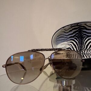 Roberto Cavalli Bronze Sunglasses with Zebra Case